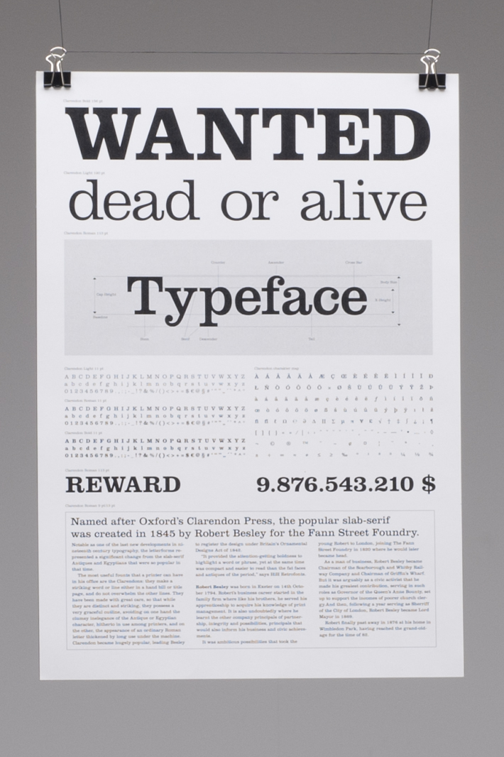 typeface clarendon poster 